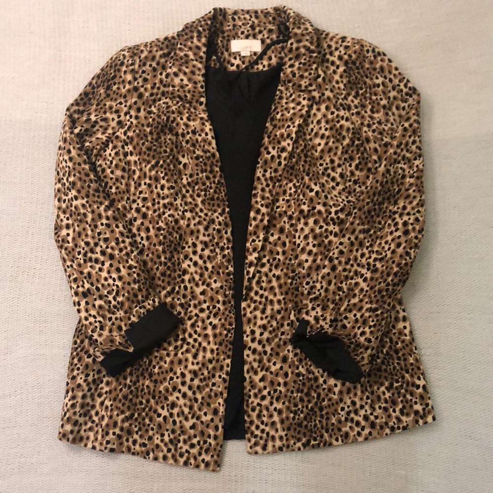 🎉moving sale🎉 LOFT animal print open front boyfriend blazer 4